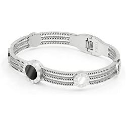 FRUTA Gold-Plated, White/Black Matching, Stainless Steel Strap Bracelet, Fashionable and Diverse Jewelry