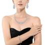 Udalyn Crystal Bridal Jewelry Set for Women Rhinestone Necklace Earrings Bracelet Wedding Bridesmaid Jewelry Set