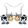 NEWEI Acrylic Anime Dairy Cattle Cow Earrings Dangle Drop Farm Pet Jewelry For Women Girl Charm Gift NEWEI Acrylic Anime Dairy Cattle Cow Earrings Dangle Drop Farm Pet Jewelry For Women Girl Charm Gift