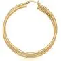 Highstreet layered crossover Sterling Silver plated large tube hoop earrings for women | beautiful and elegant | silver or gold plated your choice | click top closure