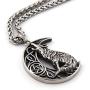 Gungneer Stainless Steel Pentacle Crescent Moon Celtic Knot Howling Wolf Necklace Irish Strength Jewelry