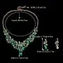 BriLove Womens Bohemian Boho Crystal Filigree Vine Leaf Hollow Enamel Statement Necklace Dangle Earrings Set BriLove Womens Bohemian Boho Crystal Filigree Vine Leaf Hollow Enamel Statement Necklace Dangle Earrings Set