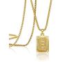 Joycuff 18K Gold Filled Initial Capital Letter Pendant Necklace Square Alphabet Rectangle Medallion Personalized Handmade Stainless Steel Simple Jewelry Gifts for Women Men Teenagers Best Friends