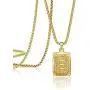 Joycuff 18K Gold Filled Initial Capital Letter Pendant Necklace Square Alphabet Rectangle Medallion Personalized Handmade Stainless Steel Simple Jewelry Gifts for Women Men Teenagers Best Friends