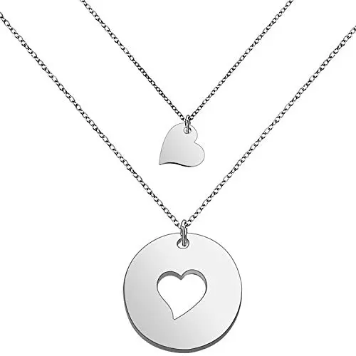 SEIRAA Mother Daughters Necklace Set Mom Daughter Heart Jewelry Gift for Mom SEIRAA Mother Daughters Necklace Set Mom Daughter Heart Jewelry Gift for Mom