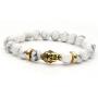 Jovivi 8MM Unisex Black Lava/Tiger Eye/Lapis/Turquoise Energy Stone Mala Beads Stretch Bracelets