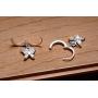 Diamond Cut Small Hoop Earrings With CZ Butterfly Charm Dangle Drop Earrings for Women Teen Girls Cartilage Sensitive Ear S925 Sterling Silver Cute Tiny Animal Hypoallergenic Piercing Jewelry Gifts