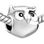 CharmsStory Sterling Silver Owl Lucky Animal Charms Cute Face Owl Beads Charms For Bracelets