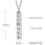 HUANIAN Stainless Steel Om Mani Padme Hum Buddhist six Words Proverbs Pendant Pendant Necklacewith Free Chain