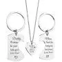 Phoenix Angela Daughter And Father or Mother Keychain Theres This Girl Who Stole My Heart 2 Set and Daddys Girl Mommys World 3 Piece Pendant Necklace,Keyring Key Chain Gift for Family Jewels Gifts or Kids