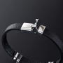 NC Leather Bracelet for Women Mens, Stainless Steel Friendship Teen Girls Bracelets of Charm Couples 12 Constellations Black Bracelet Jewelry