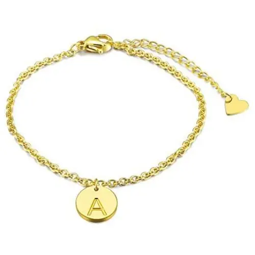 THREE KEYS JEWELRY Silver Initial Bracelet for Women Gifts Stainless Steel Dainty Coin Name Initial Charm Bracelet Letter Pendant 26 Alphabet Initial Bracelets for Girls with Initial THREE KEYS JEWELRY Silver Initial Bracelet for Women Gifts Stainless Steel Dainty Coin Name Initial Charm Bracelet Letter Pendant 26 Alphabet Initial Bracelets for Girls with Initial