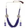 Efulgenz Fashion Chunky Multi Layered Faux Pearl Crystal Floral Statement Necklace Earrings Costume Jewelry Set (Color Options)