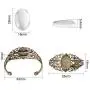 PandaHall 5 Sets Brass Filigree Bezel Tray Blank Cuff Bangles Bracelet with 25x18mm Oval Cabochon for Men and Women Antique Bronze PandaHall 5 Sets Brass Filigree Bezel Tray Blank Cuff Bangles Bracelet with 25x18mm Oval Cabochon for Men and Women Antique Bronze