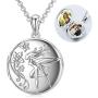 PROESS Fairy Angel Locket Necklace, Flower Girl Pendant Necklace That Holds Pictures S925 Sterling Silver Charm Heart Pendant Gifts for Women Girlfriend Daughter Sister