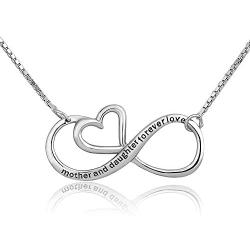 CharmSStory Mothers Day Mother Daughter Forever Love Infinity Sterling Silver Heart Necklace Pendant for Mom