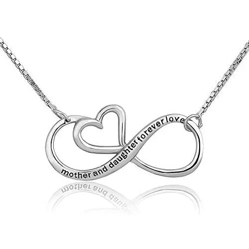 Q&Locket 925 Sterling Silver Infinity Mother and Daughter Forever Love Pendant Necklace Q&Locket 925 Sterling Silver Infinity Mother and Daughter Forever Love Pendant Necklace