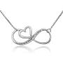 Q&Locket 925 Sterling Silver Infinity Mother and Daughter Forever Love Pendant Necklace
