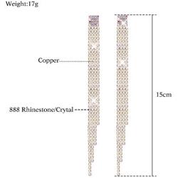 FIBO STEEL 3 Pairs Long Chandelier Tassel Dangle Earrings for Women Party Banquet Jewelry Clear Austrian Rhinestone Crystal Drop Earrings Set