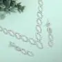 Unicra Bride Silver Bridal Tassel Necklace Earrings Set Crystal Wedding Jewelry Set Pearl Choker Necklace for Women and Girls (3 piece set - 2 earrings and 1 necklace)(NK072-1)