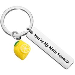 CENWA Lemon Charm Jewelry Youre My Main Squeeze Keychain Lemon Pun Gift