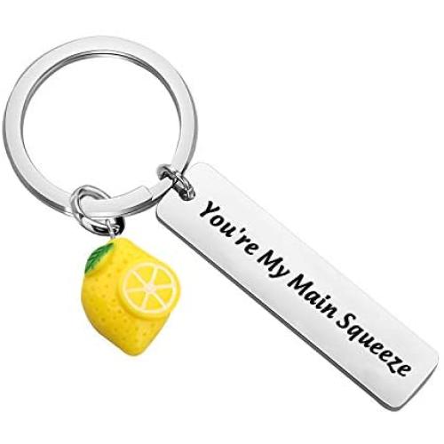 CENWA Lemon Charm Jewelry Youre My Main Squeeze Keychain Lemon Pun Gift