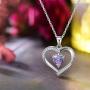 ✦Gifts for Mothers Day✦ Forever Love Heart Necklace Jewelry 18K White Gold/ Rose Gold Plated 925 Sterling Silver Birthstone Pendant Necklace with 5A Cubic Zirconia Birthday Gifts for Women and Girls