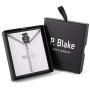 P. BLAKE Stainless Steel Cross Pendant Necklace for Men Boys Jewelry Gift, Chain Necklace 24 Inch