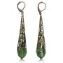 D.Rosse Indian Ethnic Vintage Silver Crystal Teardrop Dangle Drop Earrings Boho Gypsy Retro Rhinestone Hook Earrings for Girls and Women Love Gift
