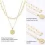 Gold Layered Choker Necklace for Women 18K Gold Plated Moon Star Angel Lion Coin Charm Paperclip Link Chain Necklace Pendant Minimalist Jewelry for Women Girls Gold Layered Choker Necklace for Women 18K Gold Plated Moon Star Angel Lion Coin Charm Paperclip Link Chain Necklace Pendant Minimalist Jewelry for Women Girls