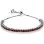 Gem Stone King 925 Sterling Silver Red Garnet Gemstone Birthstone Womens Adjustable Tennis Bracelet (4.50 Cttw, 3MM Round Garnet)