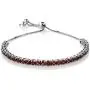 Gem Stone King 925 Sterling Silver Red Garnet Gemstone Birthstone Womens Adjustable Tennis Bracelet (4.50 Cttw, 3MM Round Garnet)