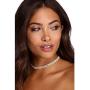 Zealmer 18K Yellow Gold Plated 1-5 Rows Rhinestone Choker Necklace & Stretch Bracelets Set Wedding Jewelry