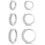 3 Pairs Silver Hoops Earrings for Women Girls, Hypoallergenic Cubic Zirconia Small Cartilage Huggie Earring Set(8/10/12mm) 3 Pairs Silver Hoops Earrings for Women Girls, Hypoallergenic Cubic Zirconia Small Cartilage Huggie Earring Set(8/10/12mm)