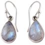 NOVICA Rainbow Moonstone and .925 Sterling Silver Dangle Teardrop Earrings, Luminous Light