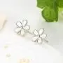 Cherry Blossom Charm Stud Earrings Sterling Silver with Crystal Enamel & Pink Flower Charm for Women Girls Fashion Fine Jewelry Cherry Blossom Charm Stud Earrings Sterling Silver with Crystal Enamel & Pink Flower Charm for Women Girls Fashion Fine Jewelry