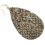 Bohemian Delicate Lightweight Cork Geometric Earrings - Leopard Animal Print Teardrop, Marquise, Rhombus, Leaf Drop Dangles