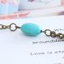 Olbye Turquoise Finger Ring Bracelet Bronze Slave Bracelet Hand Chain Personalize Everyday Jewelry for Women and Teen Girls