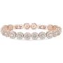 Finrezio Rose Gold Plated Cubic Zirconia Bracelet for Women Girls Clear CZ Bracelets for Her