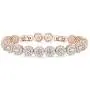 Finrezio Rose Gold Plated Cubic Zirconia Bracelet for Women Girls Clear CZ Bracelets for Her