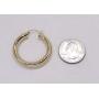 14K Yellow Gold Thick Tube Hoop Earrings with Click-Down Clasp, (5 or 6mm Tube)