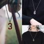 QeenseKc Inspiration Lucky Number 9 Necklace Personalized Baseball Jersey Initial Stainless SteelPendant Jewelry for Sports Fan Gift 3mm Keel Link Chain