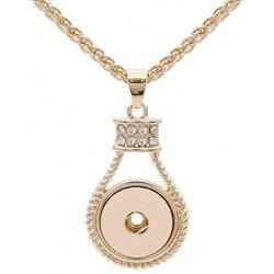 My Prime Gifts Snap Jewelry Gold Plated Designer Pendant & Necklace Length 20+5'' Extender Fits 18-20mm Ginger Style Buttons