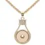 My Prime Gifts Snap Jewelry Gold Plated Designer Pendant & Necklace Length 20+5'' Extender Fits 18-20mm Ginger Style Buttons
