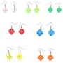 7 Pairs Colorful Dice Earrings Set Funny Geometric 3D Dice Dangle Earrings Punk Resin Cube Dice Drop Earrings for Women Girls Jewelry