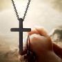PROSTEEL Stainless Steel Cross Necklace for Men Women, Silver/Black/Gold Tone, Two Size, Hypoallergenic, Engrave Text Available, Come Gift Box