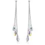 SBLING Platinum-Plated Color Change Multi-Teardrop Earrings Made with Aurora Borealis Swarovski Crystals SBLING Platinum-Plated Color Change Multi-Teardrop Earrings Made with Aurora Borealis Swarovski Crystals