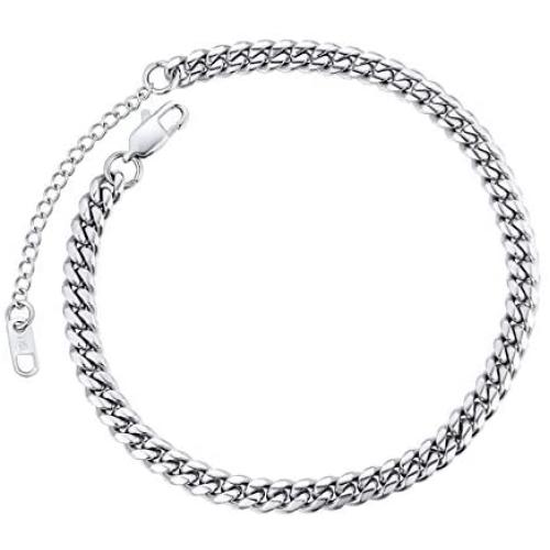 ChainsPro Resizable Anklet Chain for Women Men, Figaro/Wheat/Twist Rope/Cuban Foot Bracelet-Strong with Good Clasp-18K Gold Plated(Send Gift Box)