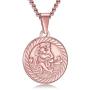Saint Christopher Necklace for Men Women,Oval Catholic St Christopher Medal Pendant Jewelry Boy Girl Outdoor Traveler Medallion Necklace with Stainless Steel Chain