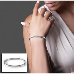 B.Tiff Yellow/Rose Gold Plated Stainless Steel Minimalist Simple Plain Narrow Matte Bangle Cuff Bracelet Fashion Jewelry for Women Men Unisex